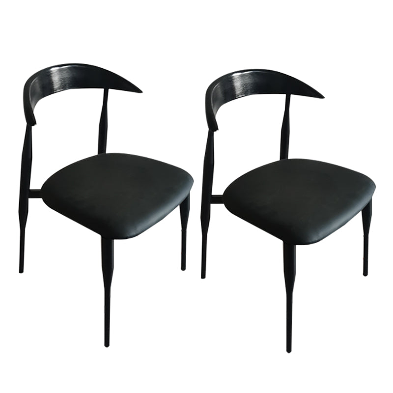 Contemporary PU Leather Side Chair Open Back Stackable Dining Chair