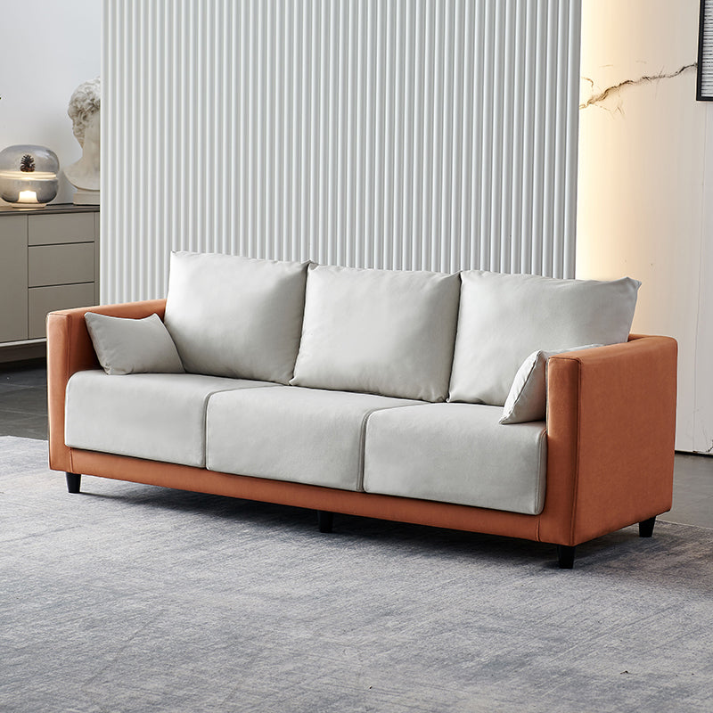 29.53" H Square Arm Sofa with Loose Back Slipcovered Sofa for Living Room