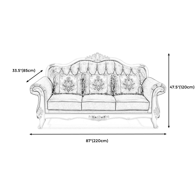 47" High Contemporary Microfiber Rolled Arm Sofa with Camel Back for Living Room