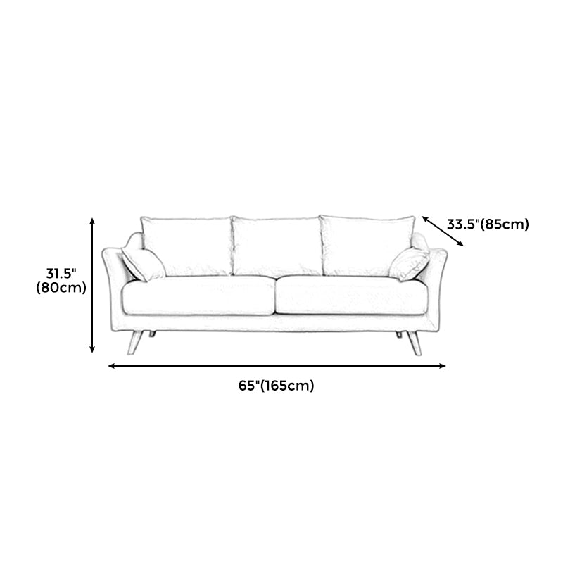 Modern Cotton Blend Loose Back Sofa 33"W Sloped Arm Sofa with Multiple Cushions