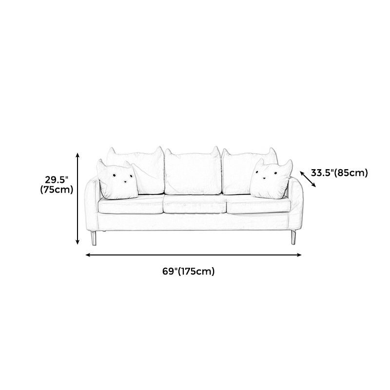 Loose Back Square Arm Standard Sofa 25.5"W Cotton Blend Sofa for Living Room