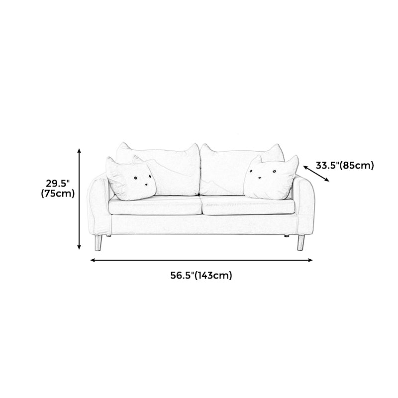 Loose Back Square Arm Standard Sofa 25.5"W Cotton Blend Sofa for Living Room