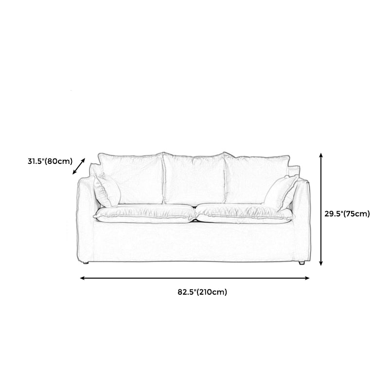 Modern Fabric Sofa 30.3"W with Sofa Flared Arm with Bolster Pillows for Living Room