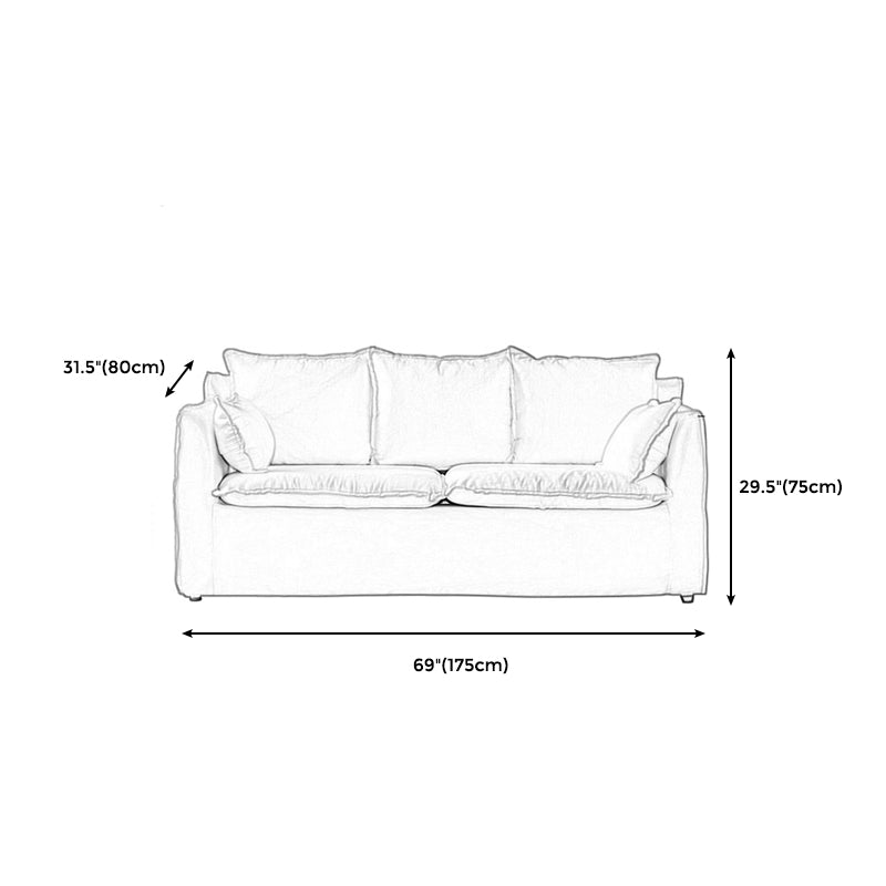 Modern Fabric Sofa 30.3"W with Sofa Flared Arm with Bolster Pillows for Living Room