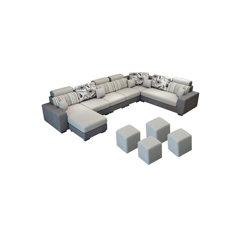 135.83"L x 87.8"W x 35.43"H 4-seat Sofa Square Arm Sectionals with Cushion Back