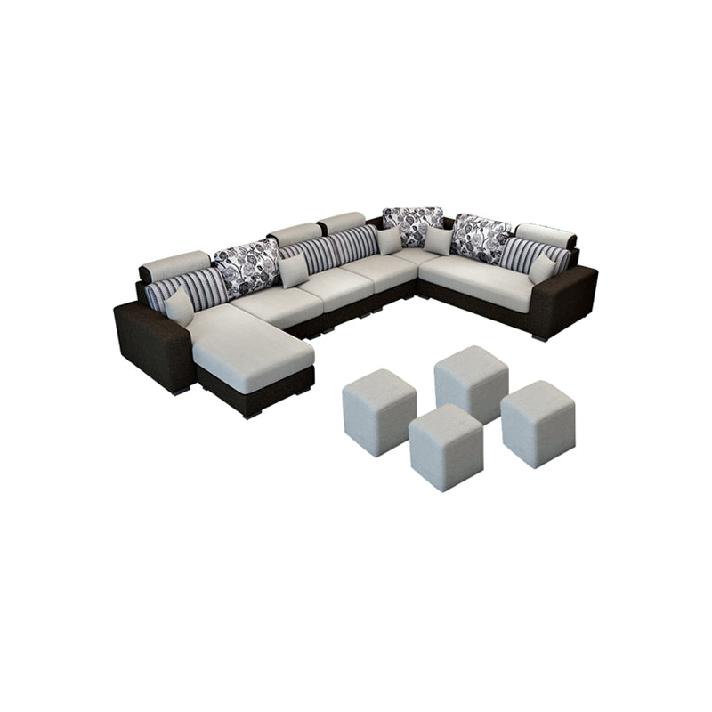 135.83"L x 87.8"W x 35.43"H 4-seat Sofa Square Arm Sectionals with Cushion Back