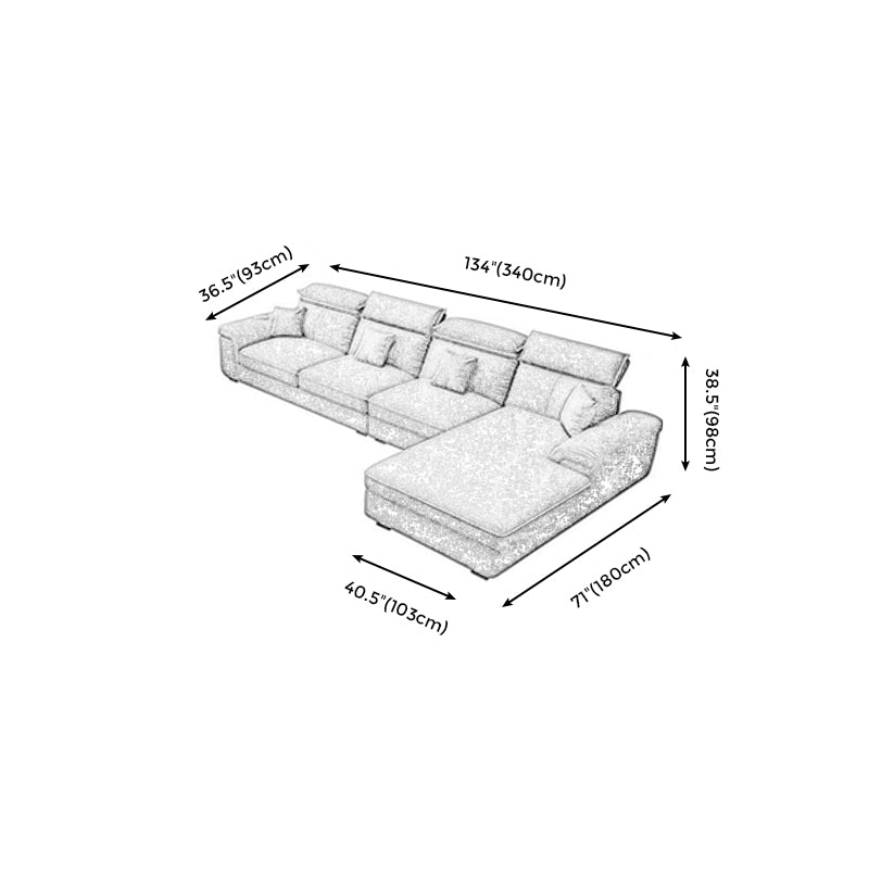 Contemporary Faux Leather Sofa Right Hand Facing Sectional for Apartment