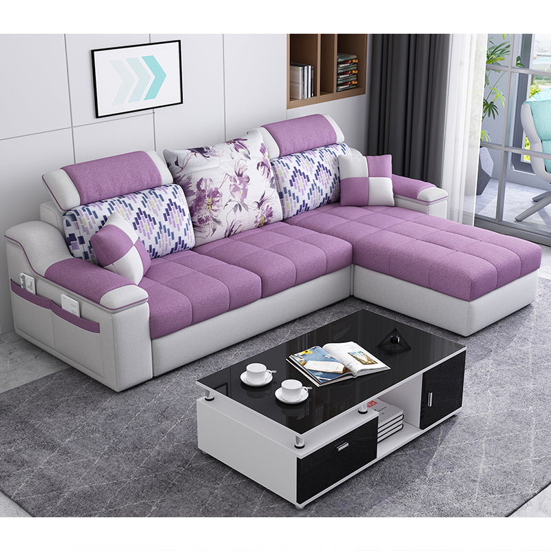 Casual Pillow Top Arm Sectionals 82.68"D x 57.09"W x 35.43"H Cushions Sofa with Storage