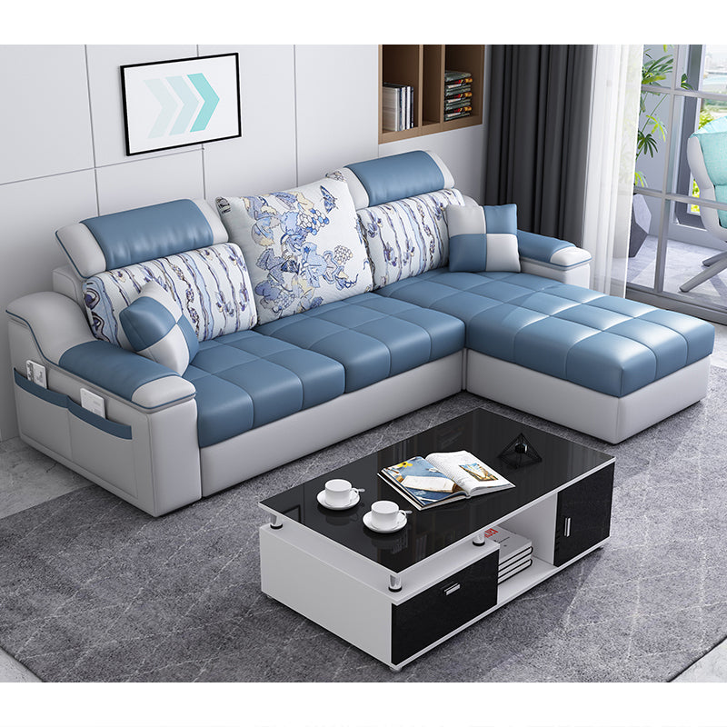 Casual Pillow Top Arm Sectionals 82.68"D x 57.09"W x 35.43"H Cushions Sofa with Storage