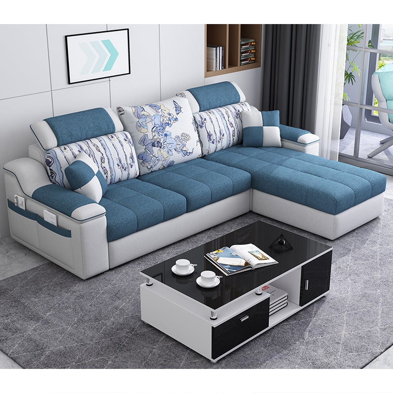 Casual Pillow Top Arm Sectionals 82.68"D x 57.09"W x 35.43"H Cushions Sofa with Storage