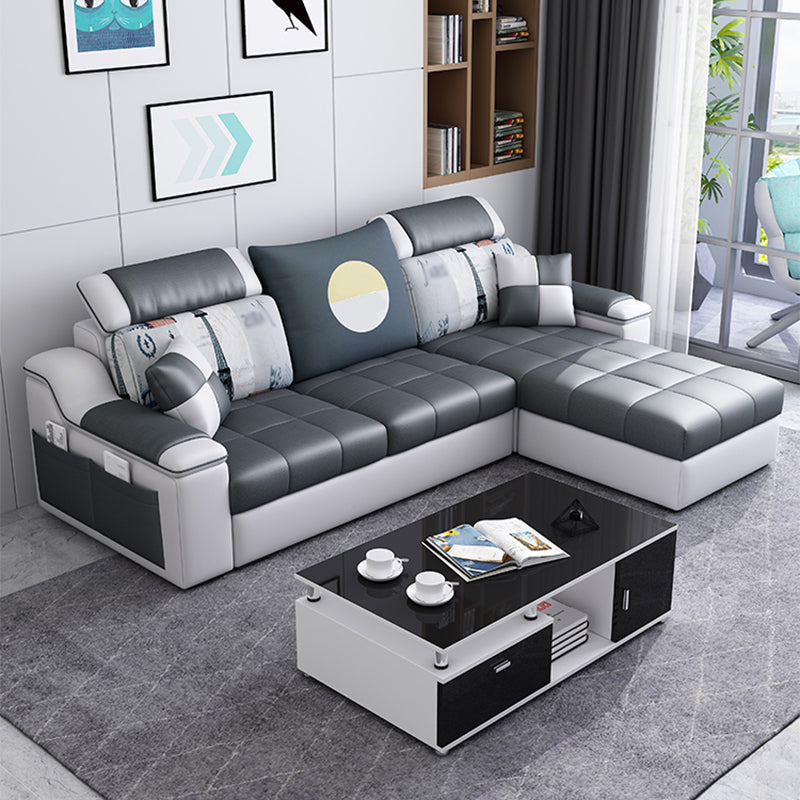 Casual Pillow Top Arm Sectionals 82.68"D x 57.09"W x 35.43"H Cushions Sofa with Storage