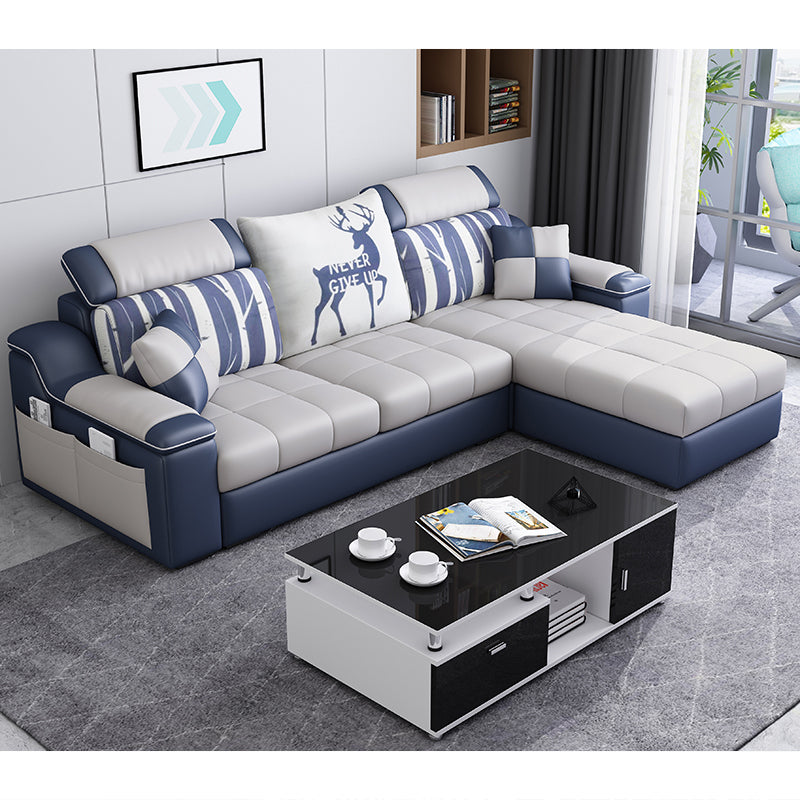 Casual Pillow Top Arm Sectionals 82.68"D x 57.09"W x 35.43"H Cushions Sofa with Storage