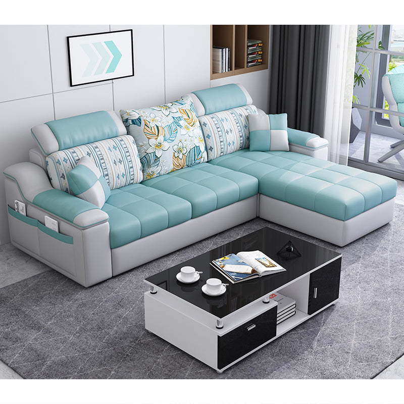 Casual Pillow Top Arm Sectionals 82.68"D x 57.09"W x 35.43"H Cushions Sofa with Storage