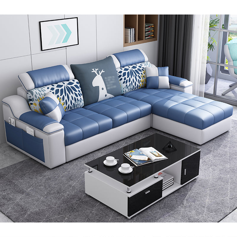 Casual Pillow Top Arm Sectionals 82.68"D x 57.09"W x 35.43"H Cushions Sofa with Storage