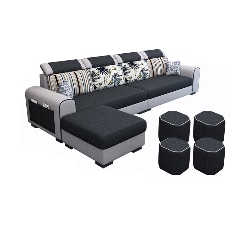 110.2"L √ó 66.93"D √ó 35.43"H Scandinavian High Back Sofa Removable Cushion Sectional