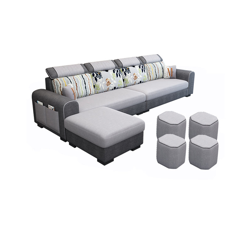 110.2"L √ó 66.93"D √ó 35.43"H Scandinavian High Back Sofa Removable Cushion Sectional