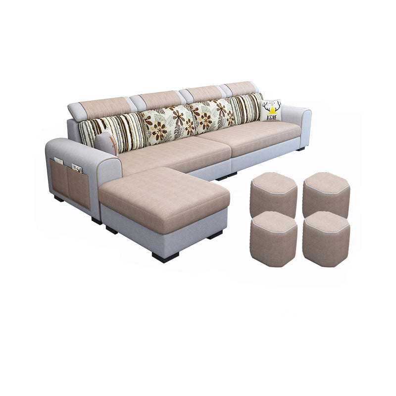 110.2"L √ó 66.93"D √ó 35.43"H Scandinavian High Back Sofa Removable Cushion Sectional