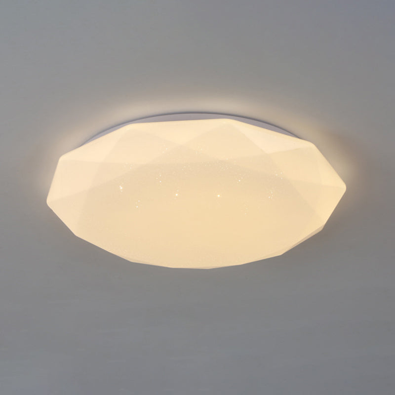 Modern Style Geometry Ceiling Light Metal 1 Light Ceiling Lamp for Bedroom in White