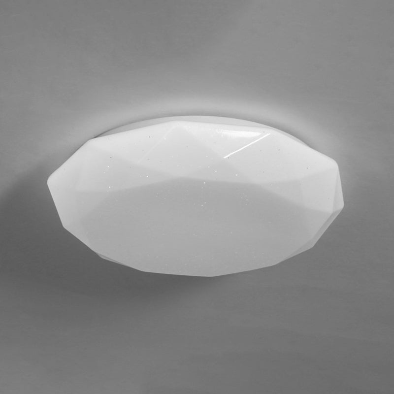 Modern Style Geometry Ceiling Light Metal 1 Light Ceiling Lamp for Bedroom in White