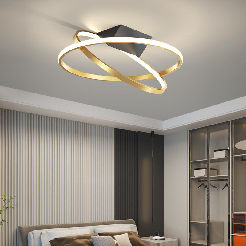 Modern Simple Ceiling Light Geometry LED Ceiling Lamp with Silica Gel Shade for Bedroom