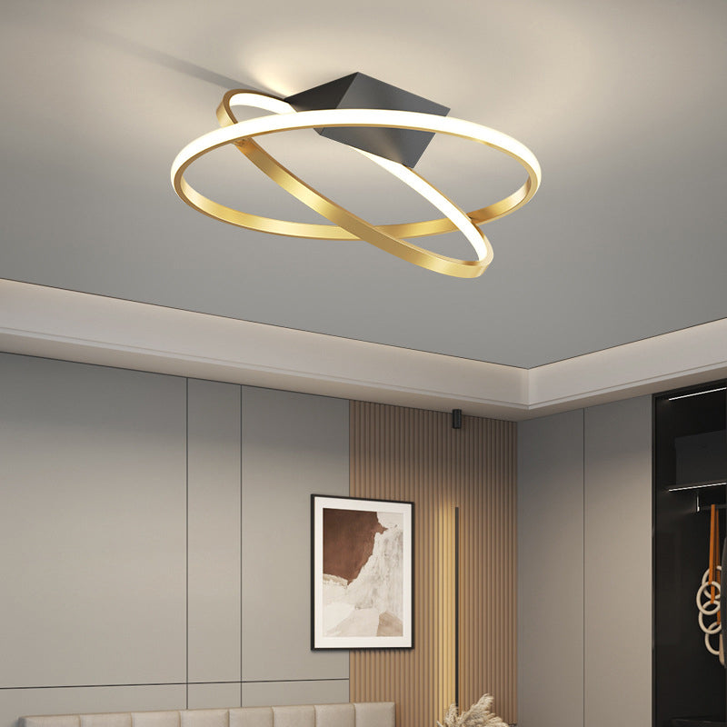 Modern Simple Ceiling Light Geometry LED Ceiling Lamp with Silica Gel Shade for Bedroom