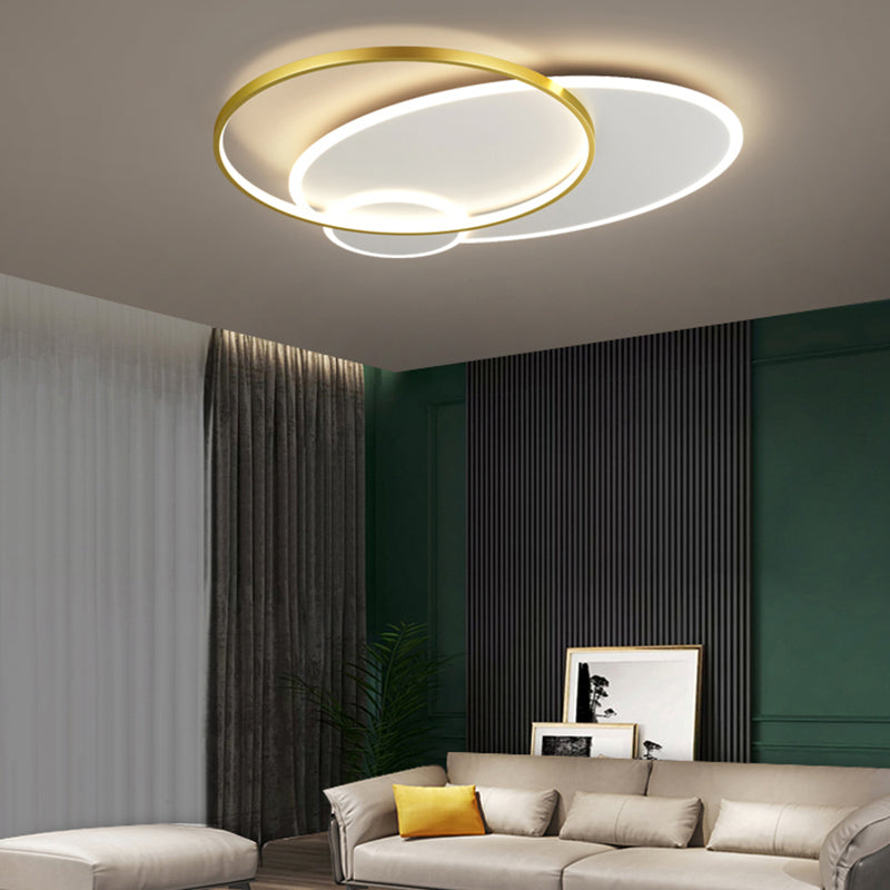 Modern Style Geometry Ceiling Fixtures Metal 3 Light Flush Mount Ceiling Light Fixtures