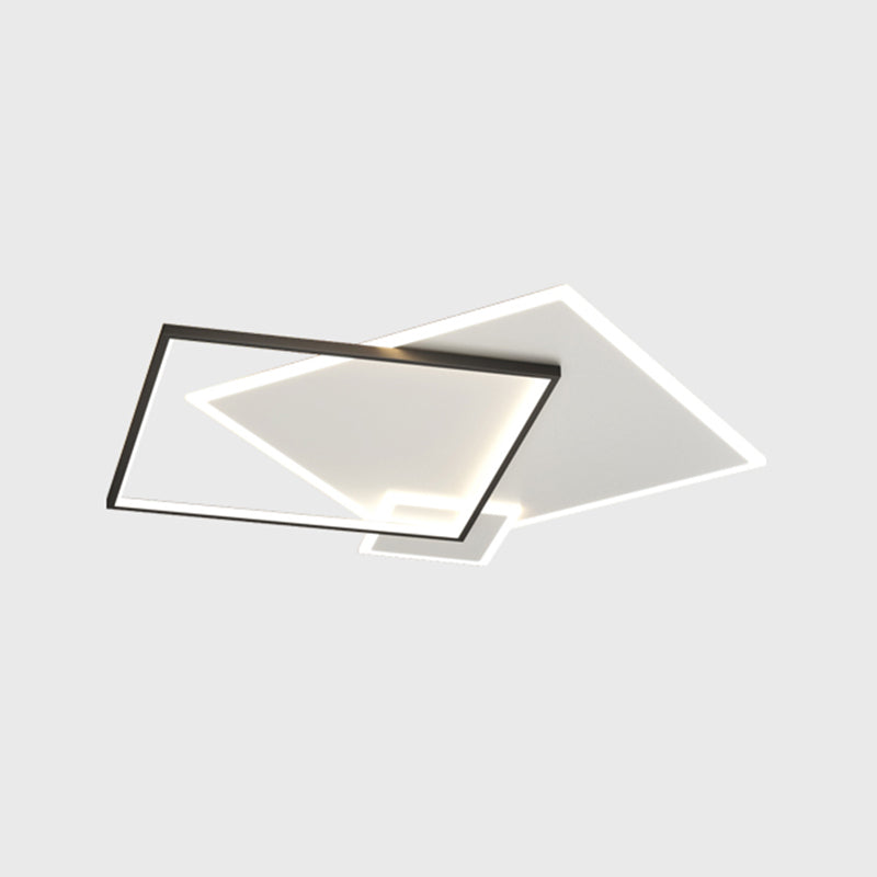 Modern Style Square Shape Ceiling Fixtures Metal 3 Light Flush Ceiling Light Fixtures