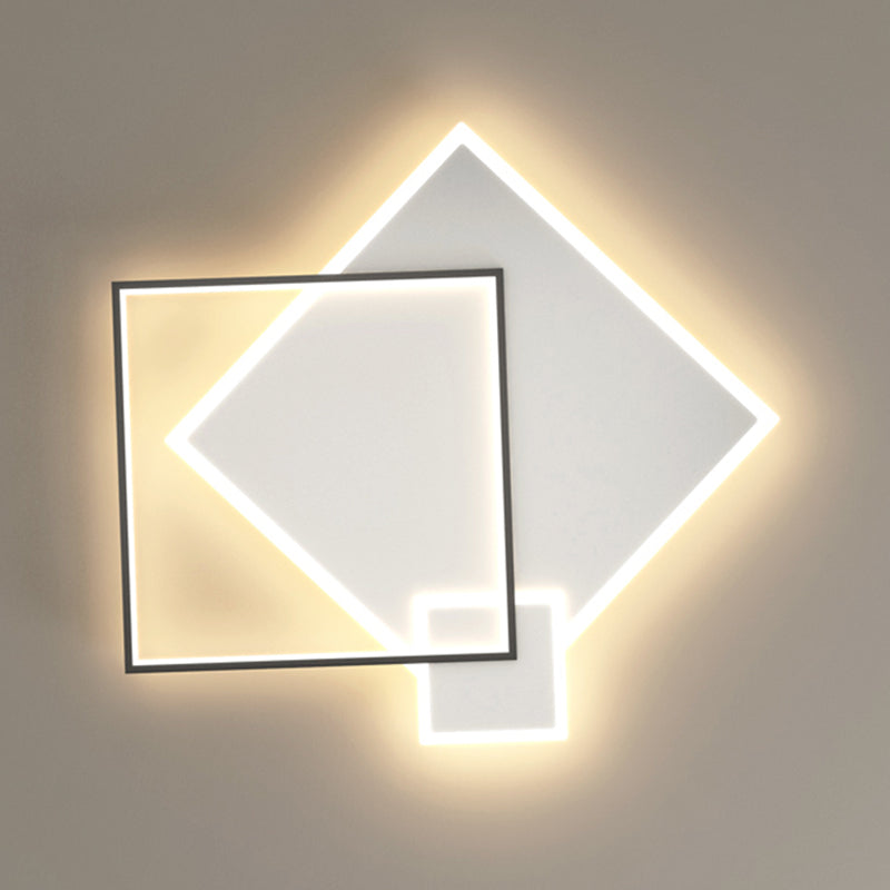 Modern Style Square Shape Ceiling Fixtures Metal 3 Light Flush Ceiling Light Fixtures