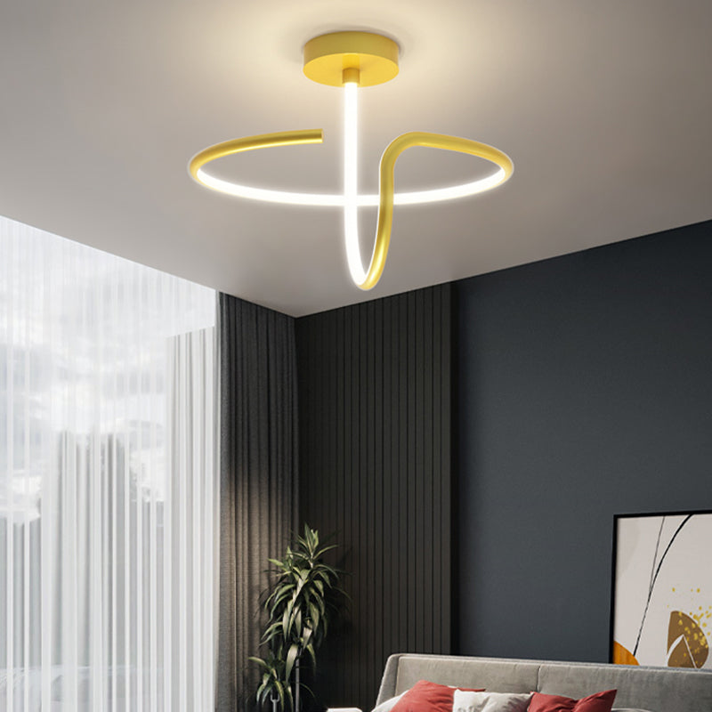 Modern Style Linear Shape Ceiling Fixture Metal 1 Light Flush Ceiling Light Fixture