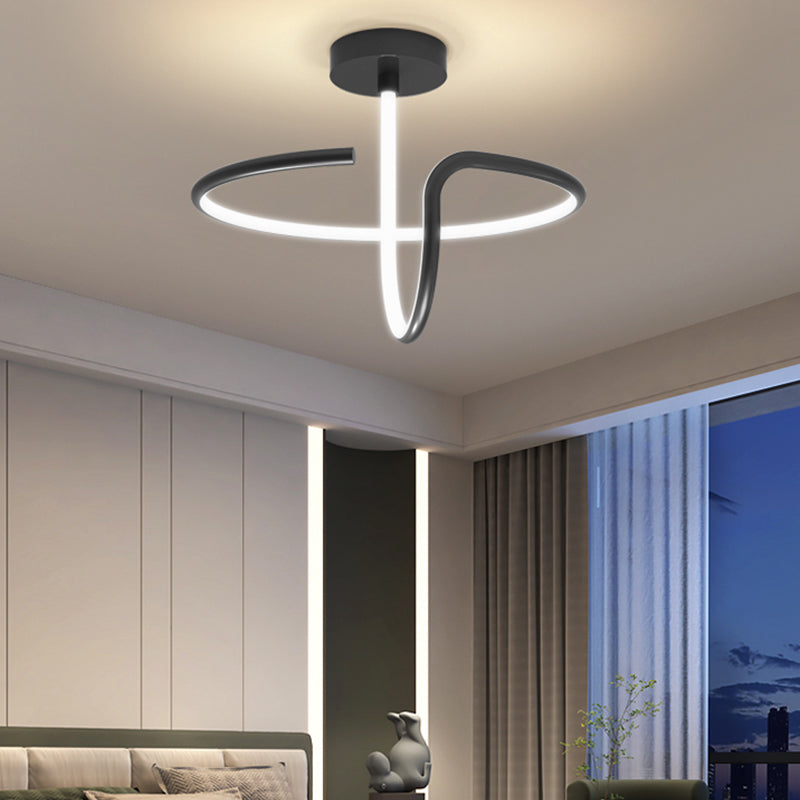 Modern Style Linear Shape Ceiling Fixture Metal 1 Light Flush Ceiling Light Fixture