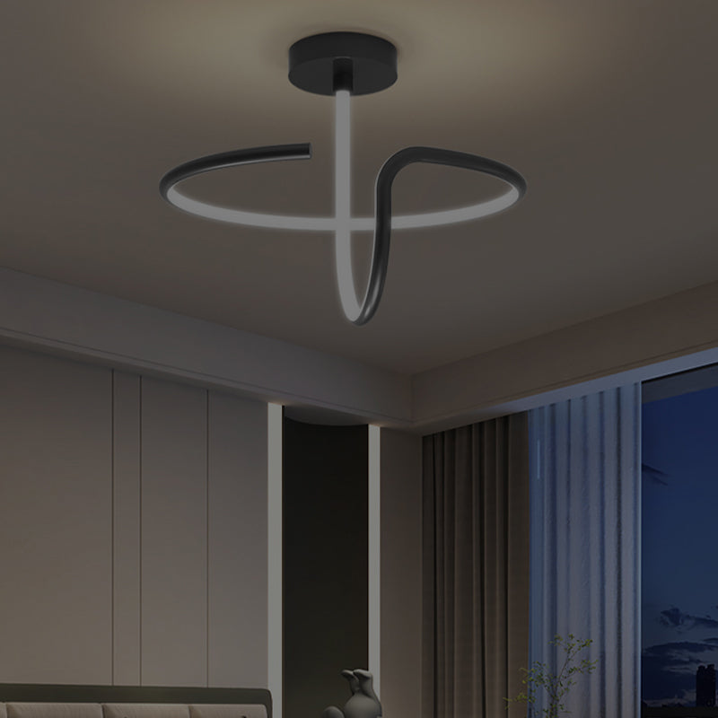 Modern Style Linear Shape Ceiling Fixture Metal 1 Light Flush Ceiling Light Fixture