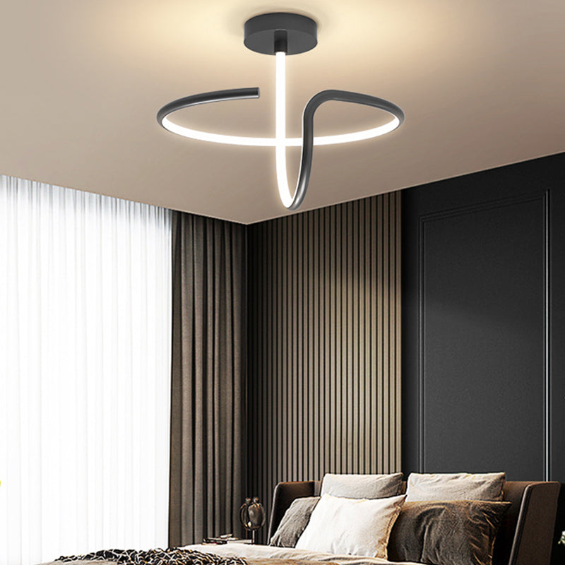 Modern Style Linear Shape Ceiling Fixture Metal 1 Light Flush Ceiling Light Fixture