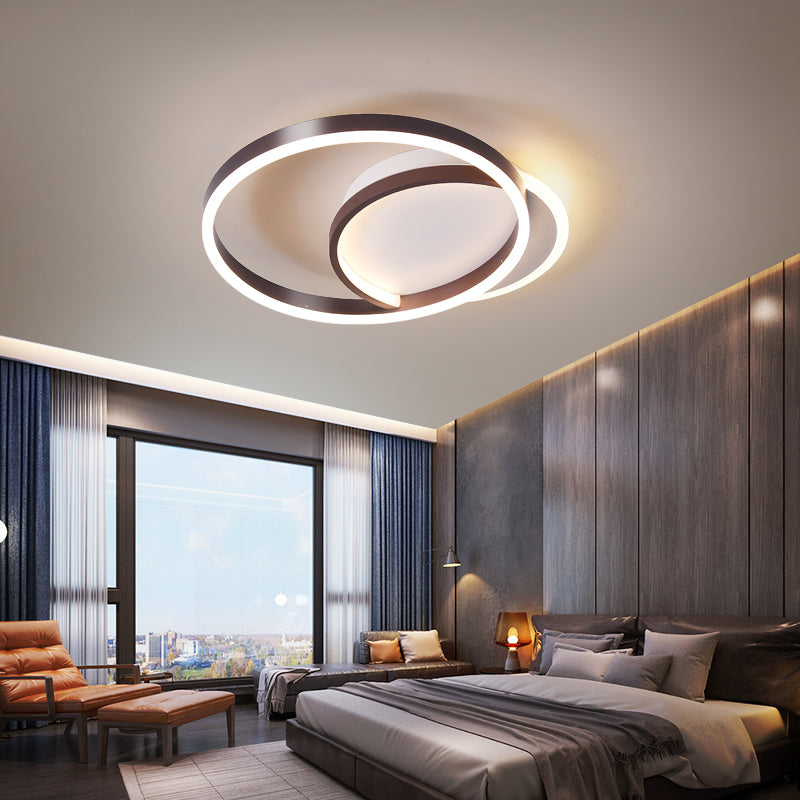 Modern Style Circle Shape Ceiling Fixtures Metal 3 Light Flush Ceiling Light Fixtures