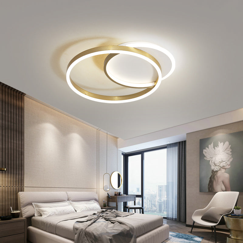 Modern Style Circle Shape Ceiling Fixtures Metal 3 Light Flush Ceiling Light Fixtures