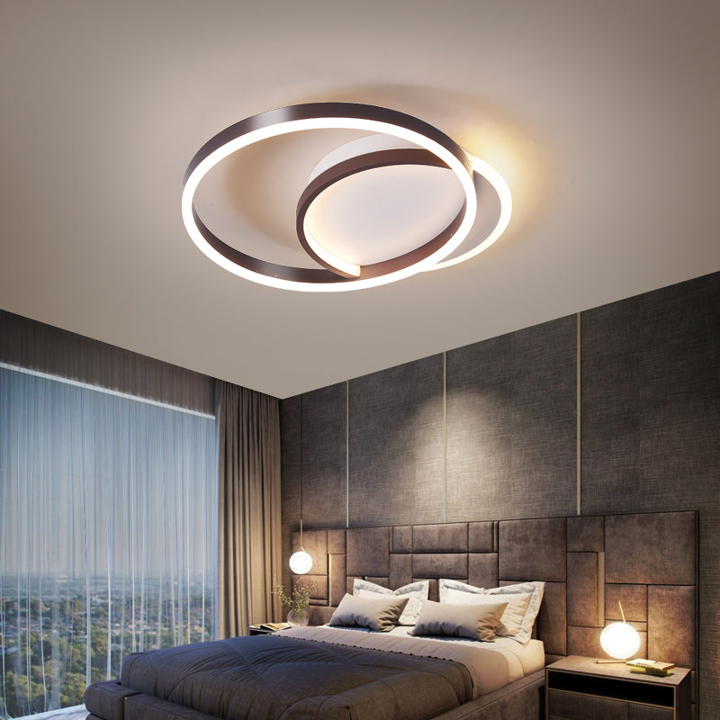 Modern Style Circle Shape Ceiling Fixtures Metal 3 Light Flush Ceiling Light Fixtures