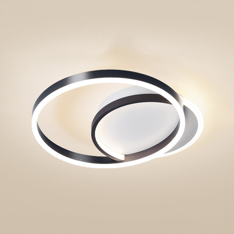 Modern Style Circle Shape Ceiling Fixtures Metal 3 Light Flush Ceiling Light Fixtures