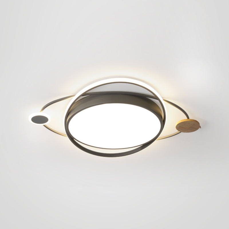 Modern Style Round Shape Ceiling Fixtures Metal 3 Light Flush Ceiling Light Fixtures