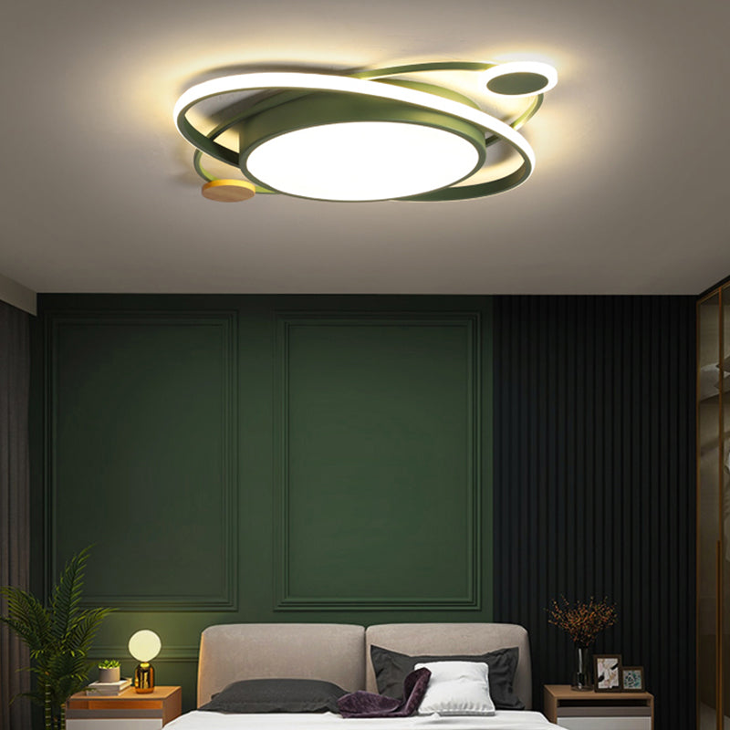 Modern Style Round Shape Ceiling Fixtures Metal 3 Light Flush Ceiling Light Fixtures