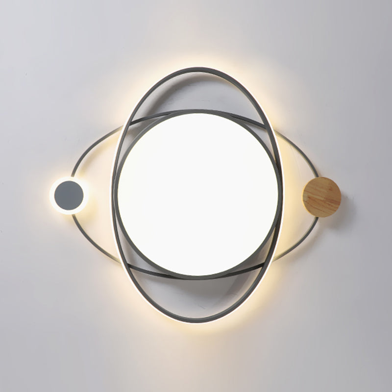 Modern Style Round Shape Ceiling Fixtures Metal 3 Light Flush Ceiling Light Fixtures