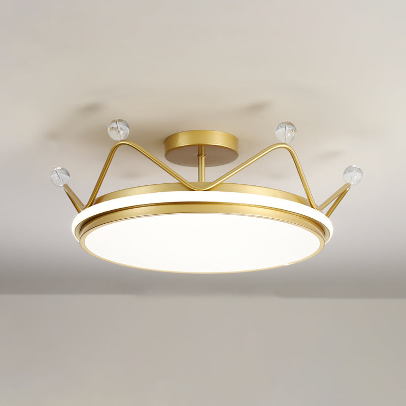 Modern Style Crown Shape Ceiling Fixtures Metal 2 Light Flush Ceiling Light Fixtures