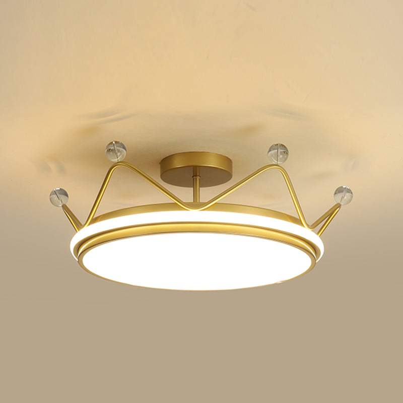 Modern Style Crown Shape Ceiling Fixtures Metal 2 Light Flush Ceiling Light Fixtures