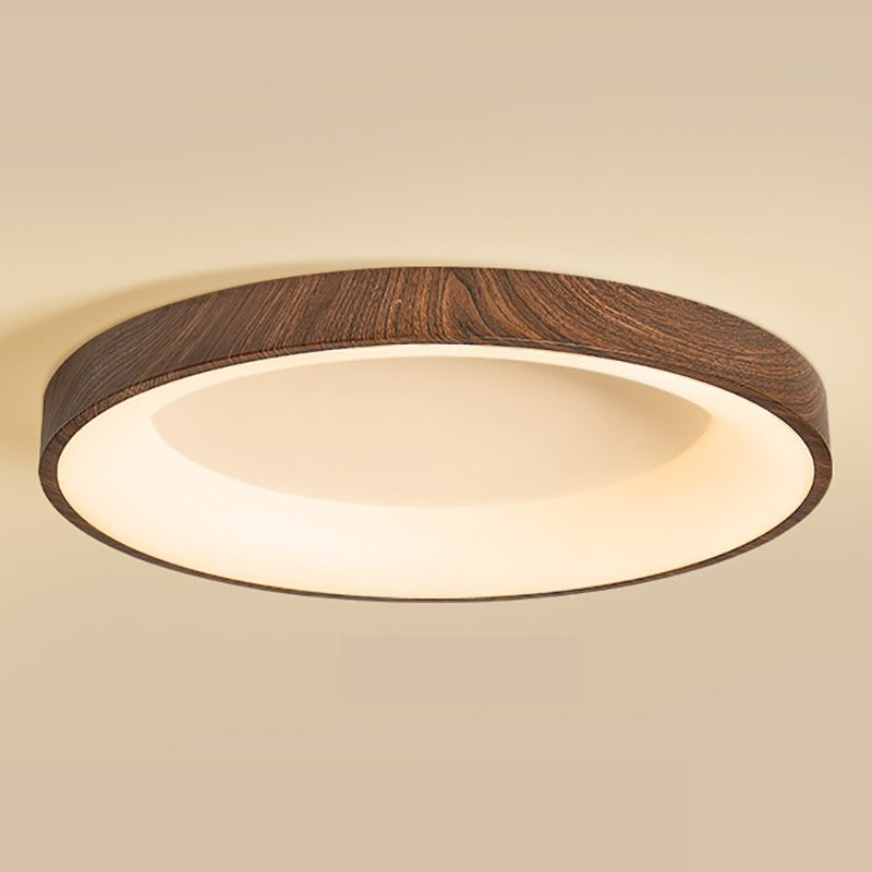 Nordic Geometric Ceiling Light Aluminum Brown LED Flush Mount Light for Bedroom