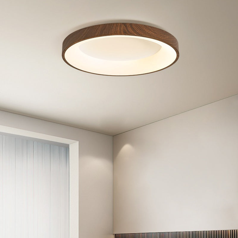 Nordic Geometric Ceiling Light Aluminum Brown LED Flush Mount Light for Bedroom