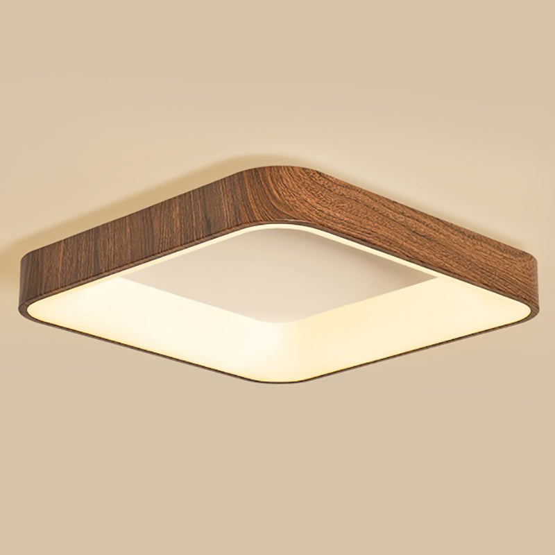 Nordic Geometric Ceiling Light Aluminum Brown LED Flush Mount Light for Bedroom