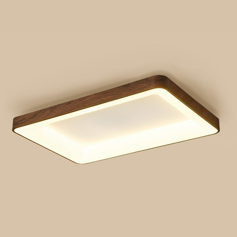 Nordic Geometric Ceiling Light Aluminum Brown LED Flush Mount Light for Bedroom