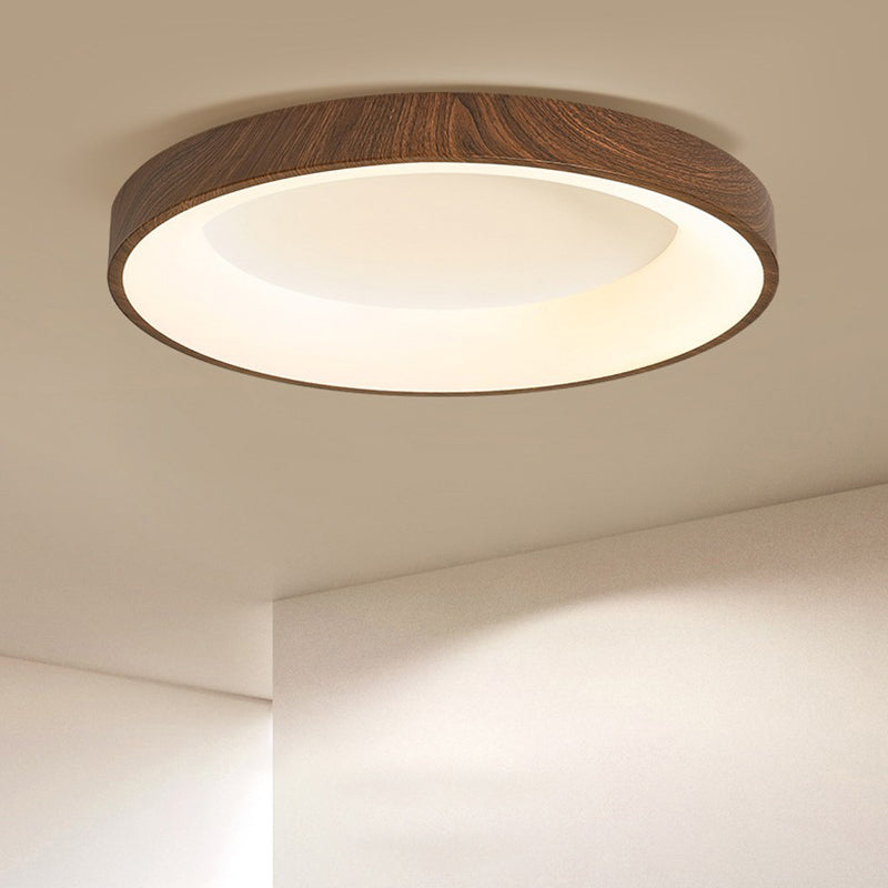 Nordic Geometric Ceiling Light Aluminum Brown LED Flush Mount Light for Bedroom