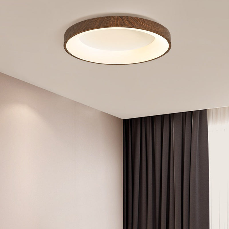 Nordic Geometric Ceiling Light Aluminum Brown LED Flush Mount Light for Bedroom