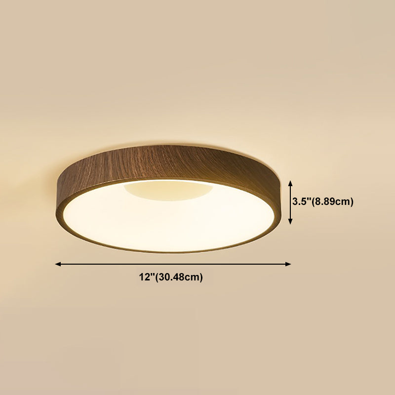 Nordic Geometric Ceiling Light Aluminum Brown LED Flush Mount Light for Bedroom