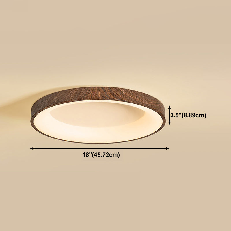 Nordic Geometric Ceiling Light Aluminum Brown LED Flush Mount Light for Bedroom