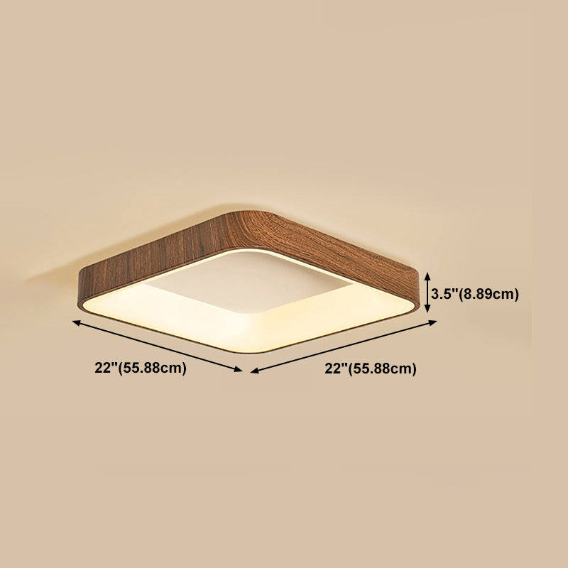 Nordic Geometric Ceiling Light Aluminum Brown LED Flush Mount Light for Bedroom